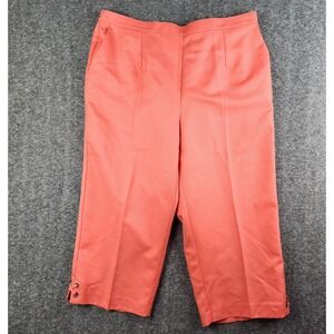 Alfred Dunner Capri Pants Women 16W Tangerine Classic Fit Elastic Waist NWT
